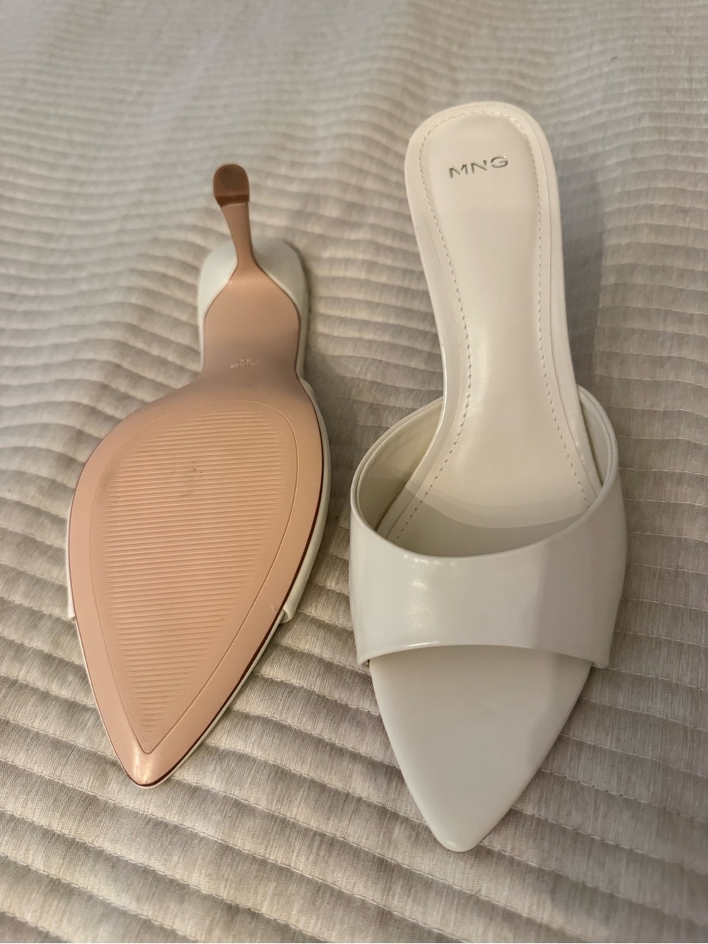 Mango Ecru Pointed Mule Heels - Picture 8 of 9